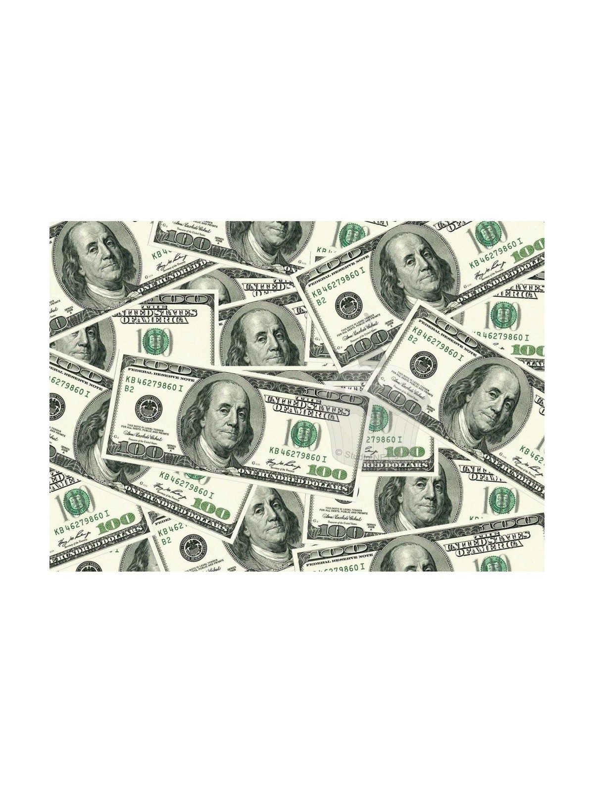 Edible paper "hundred dollar bills - wallpaper" - A4