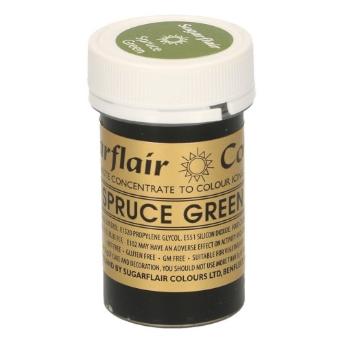 Sugarflair gel food colour - fir green - Spruce Green - 25g