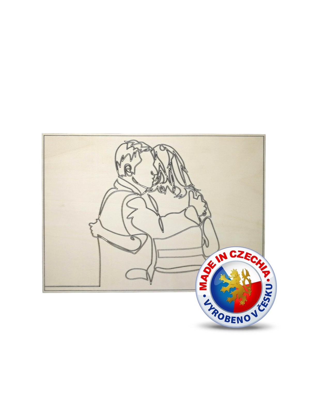 Wooden Coloring Pages - Couple Embracing