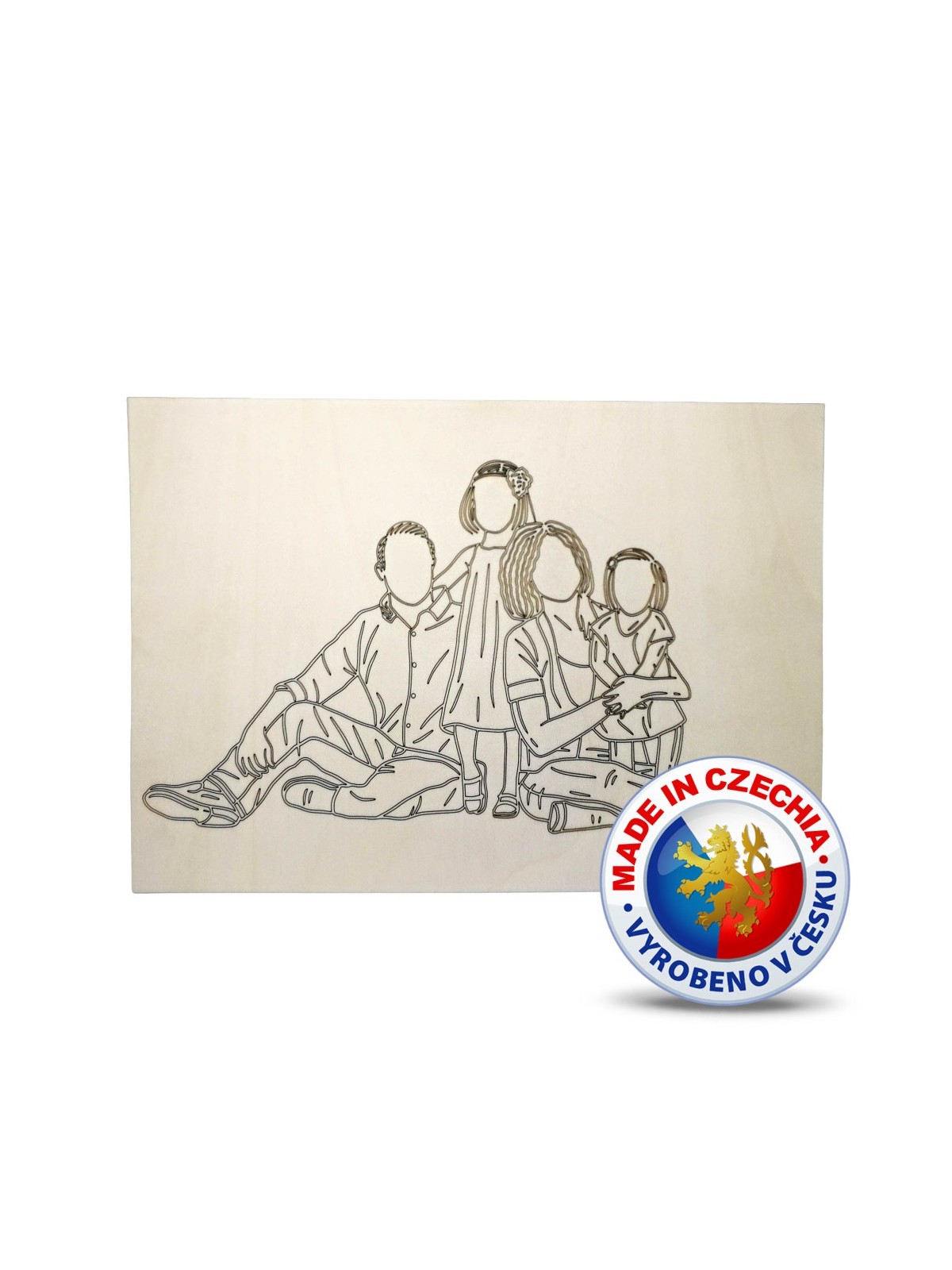 Wooden Coloring Pages - Family