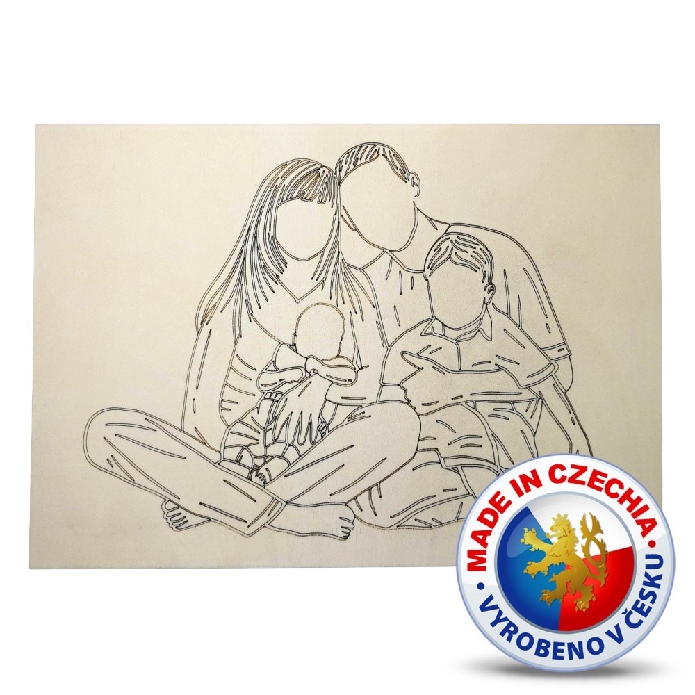 Wooden coloring pages - Family 2