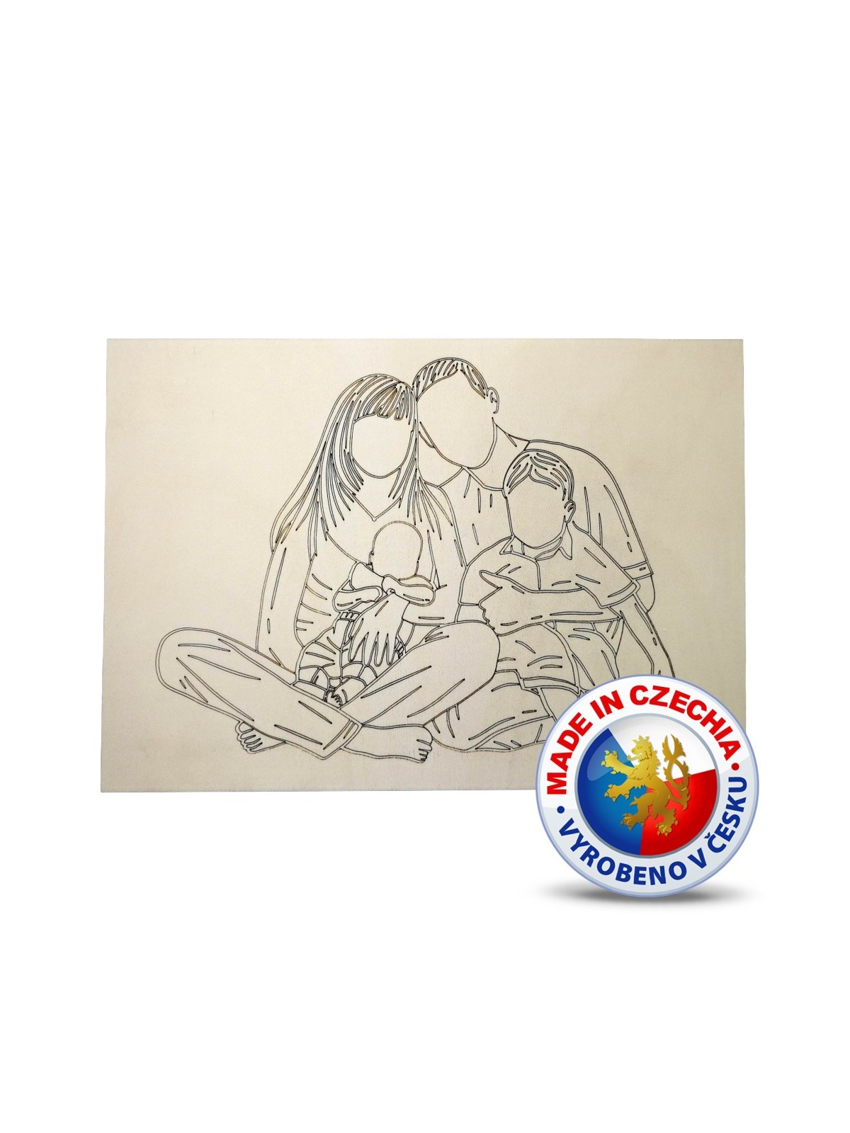 Wooden coloring pages - Family 2