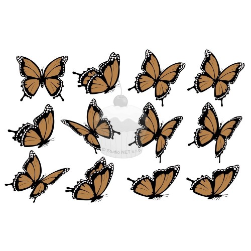 "Brown butterflies 12 pcs" - A4