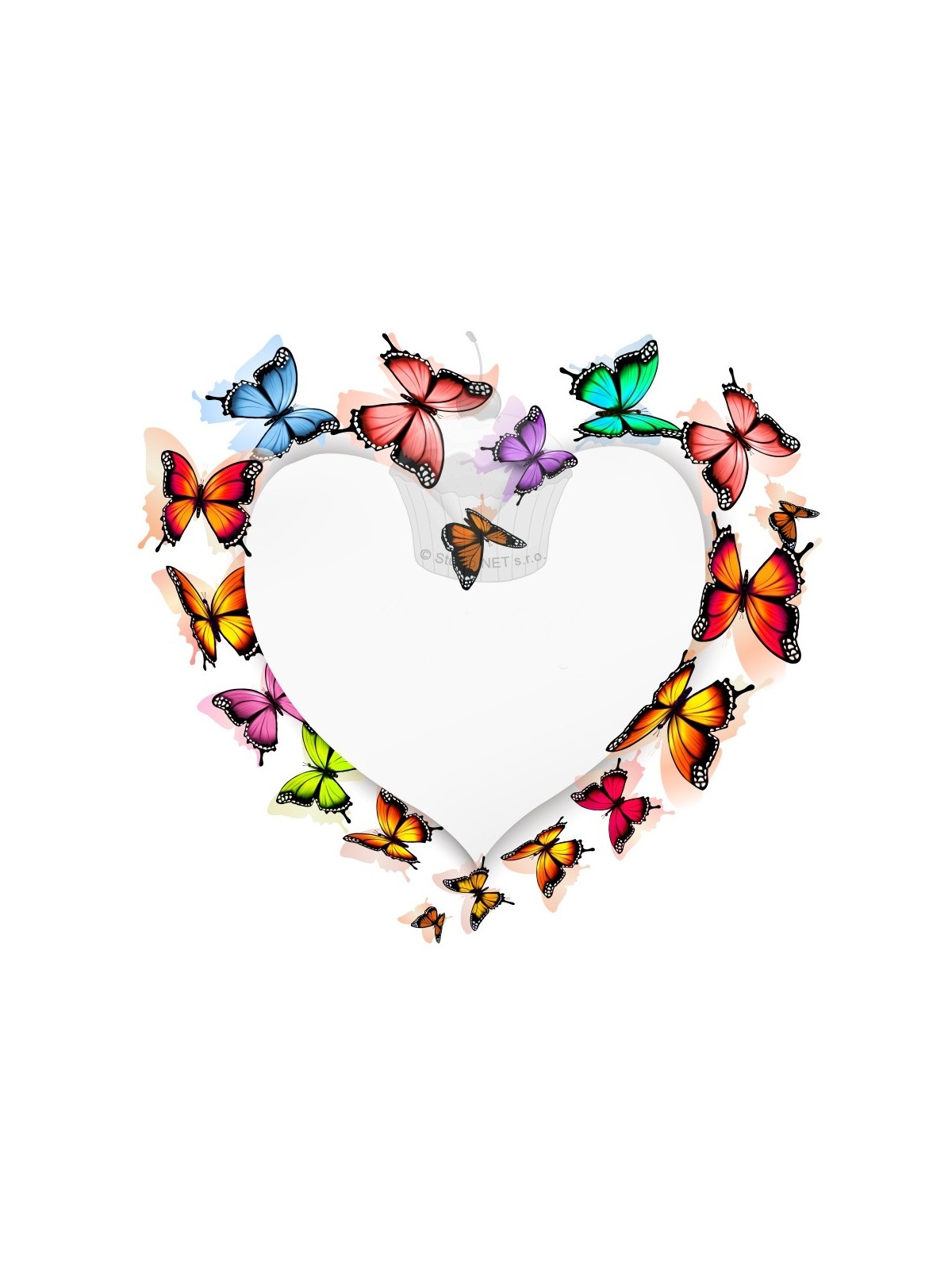 Heart made of butterflies - A4