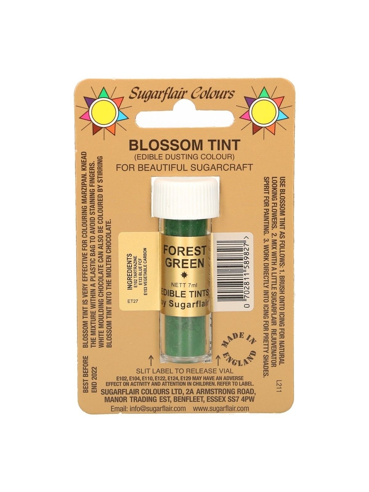 Sugarflair - Puderfarbe - Waldgrün - FOREST GREEN - 7ml