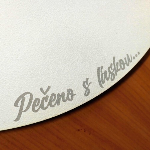 Wooden cake board white 30 - Round with inscription