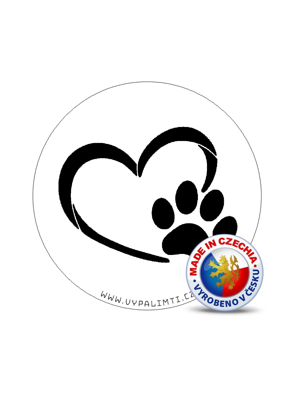 Stencil template - Heart with a paw