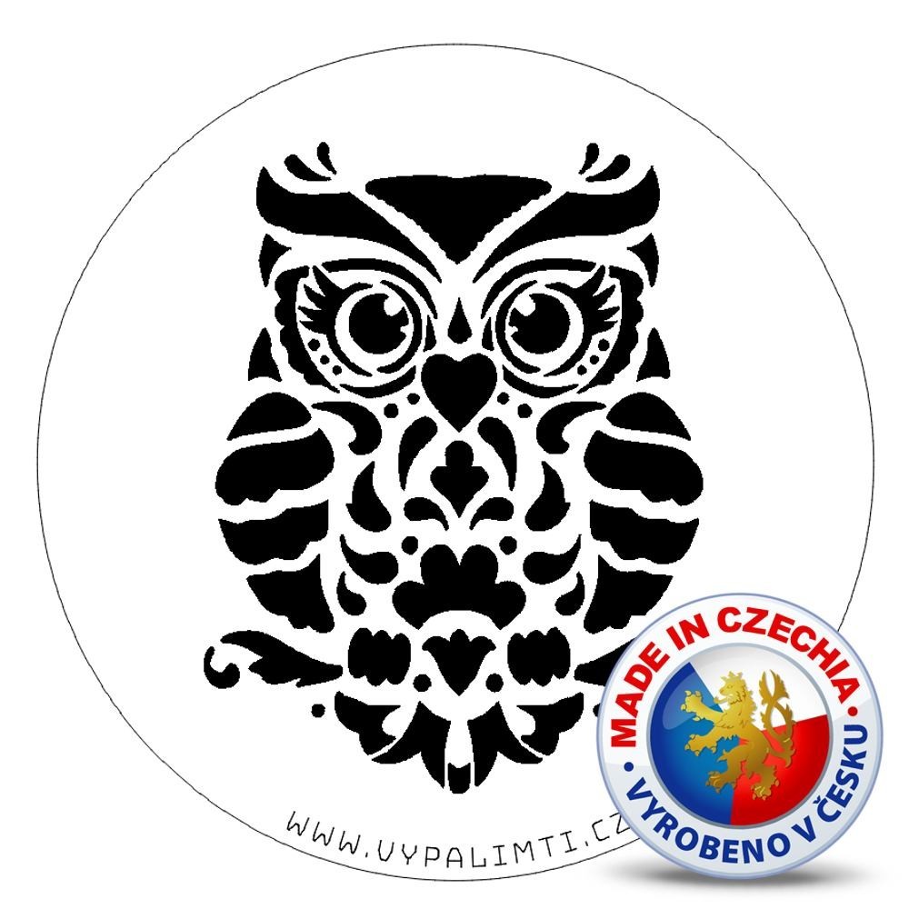 Stencil template - Mandala owl