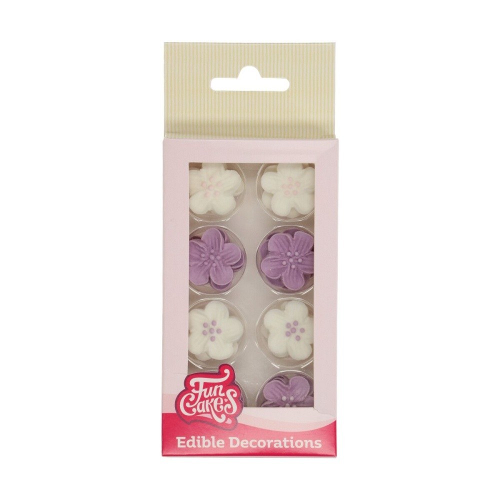 FunCakes Sugar decoration - Flower mix purple 24 pcs
