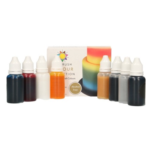 Sugarflair airbrush colour collection set - ALCOHOL FREE - 8 x 14ml