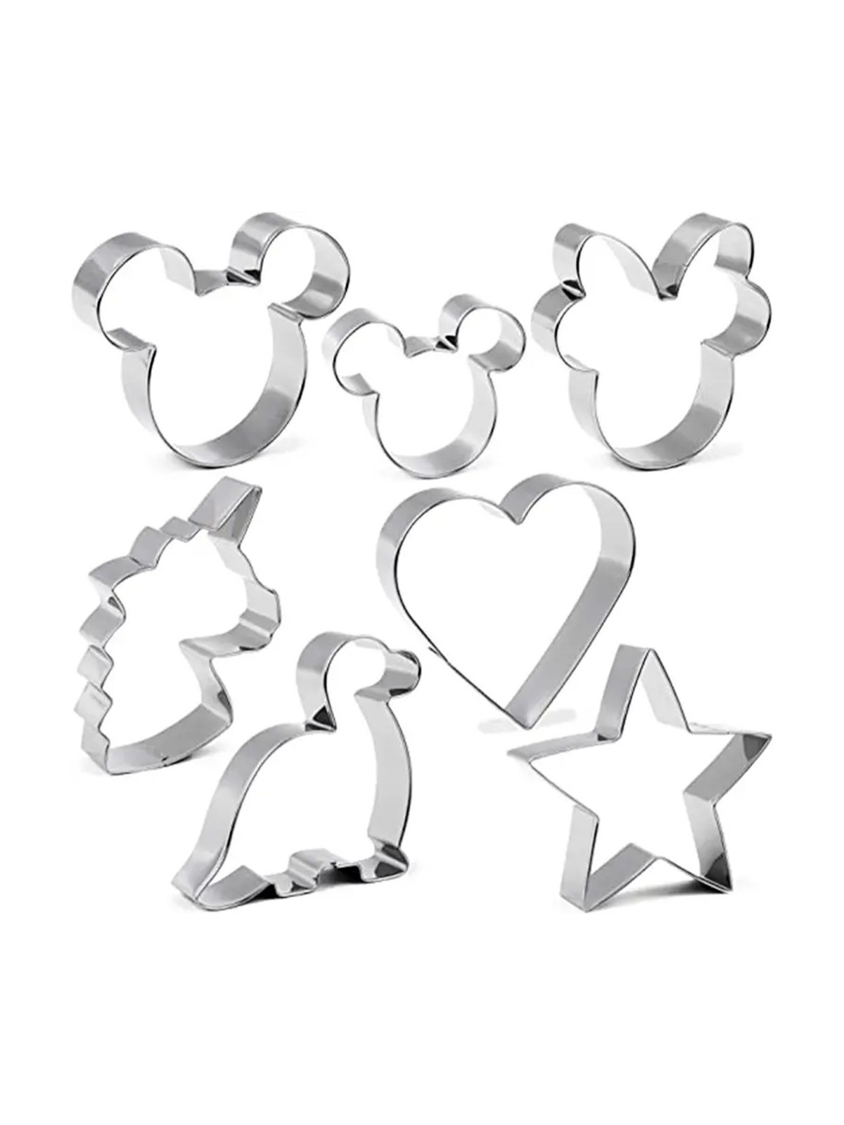 Set of metal cookie cutters with drawn characters XL - 7 pieces