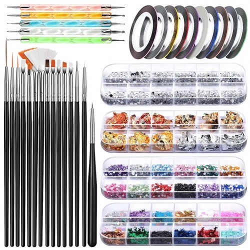 Set for decorating nails 20 pcs + ornaments