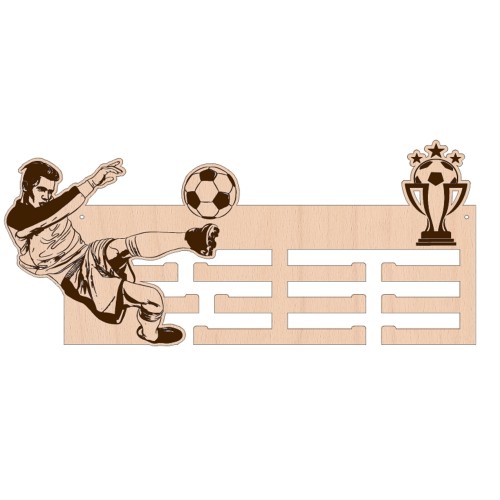 Medaillenhalter aus Holz - Fußball