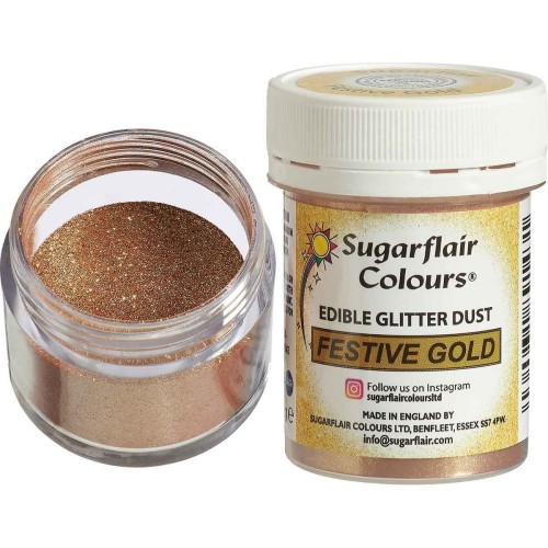 Sugarflair Edible Lustre Colour - Festive Gold 10g