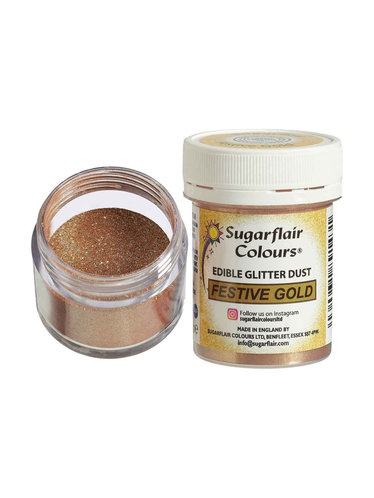 Sugarflair Edible Lustre Colour - Festive Gold 10g