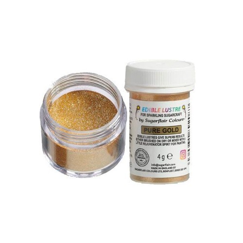 Sugarflair essbares Puderperlenfarbe - Gold - Pure Gold 4g