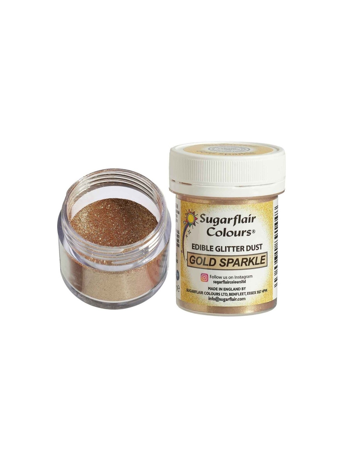 Sugarflair Essbarer Glanz Puderfarbe Gold Sparkle - 10g