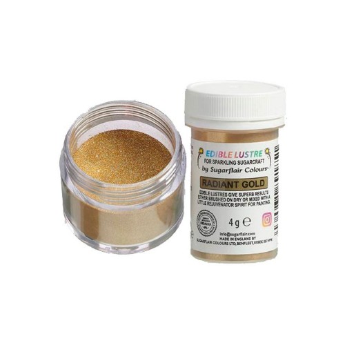 Sugarflair edible lustre dust - gold - Radiant Gold 4g