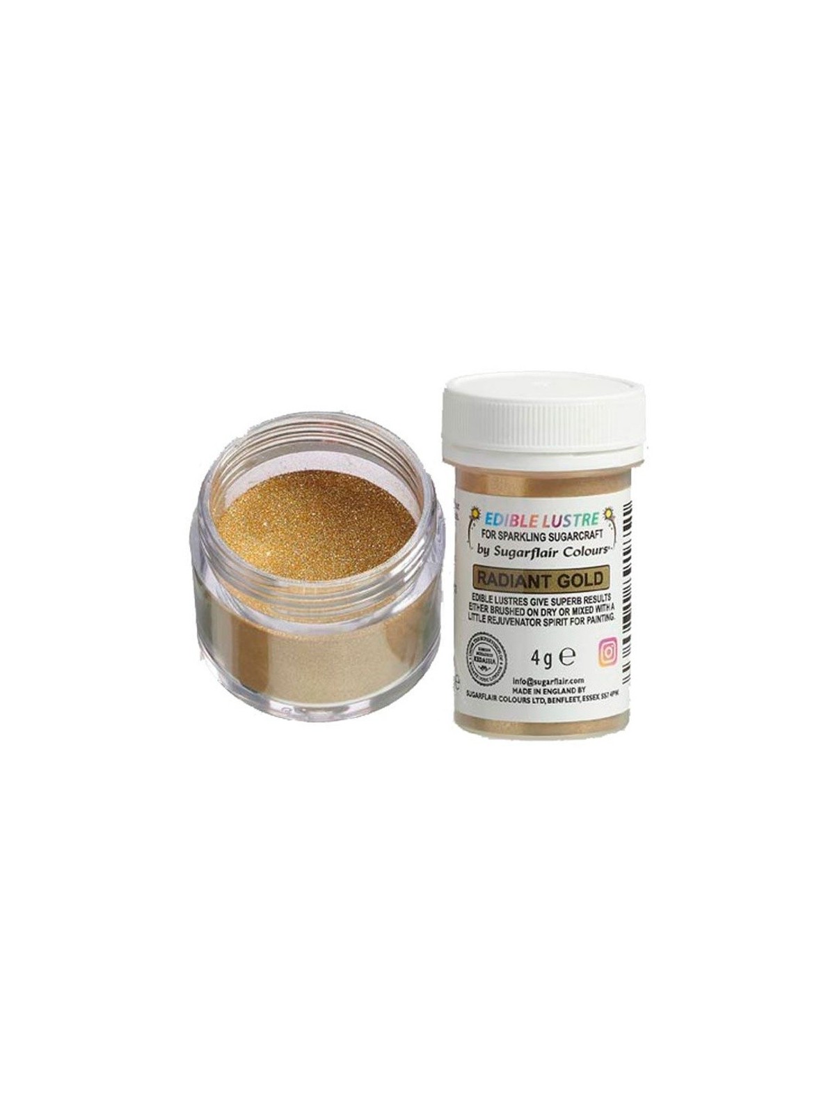 Sugarflair edible lustre dust - gold - Radiant Gold 4g