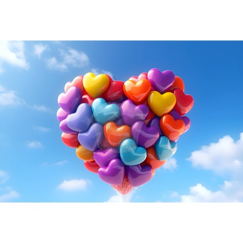 Esspapier "Luftballon-Herzen" - A4