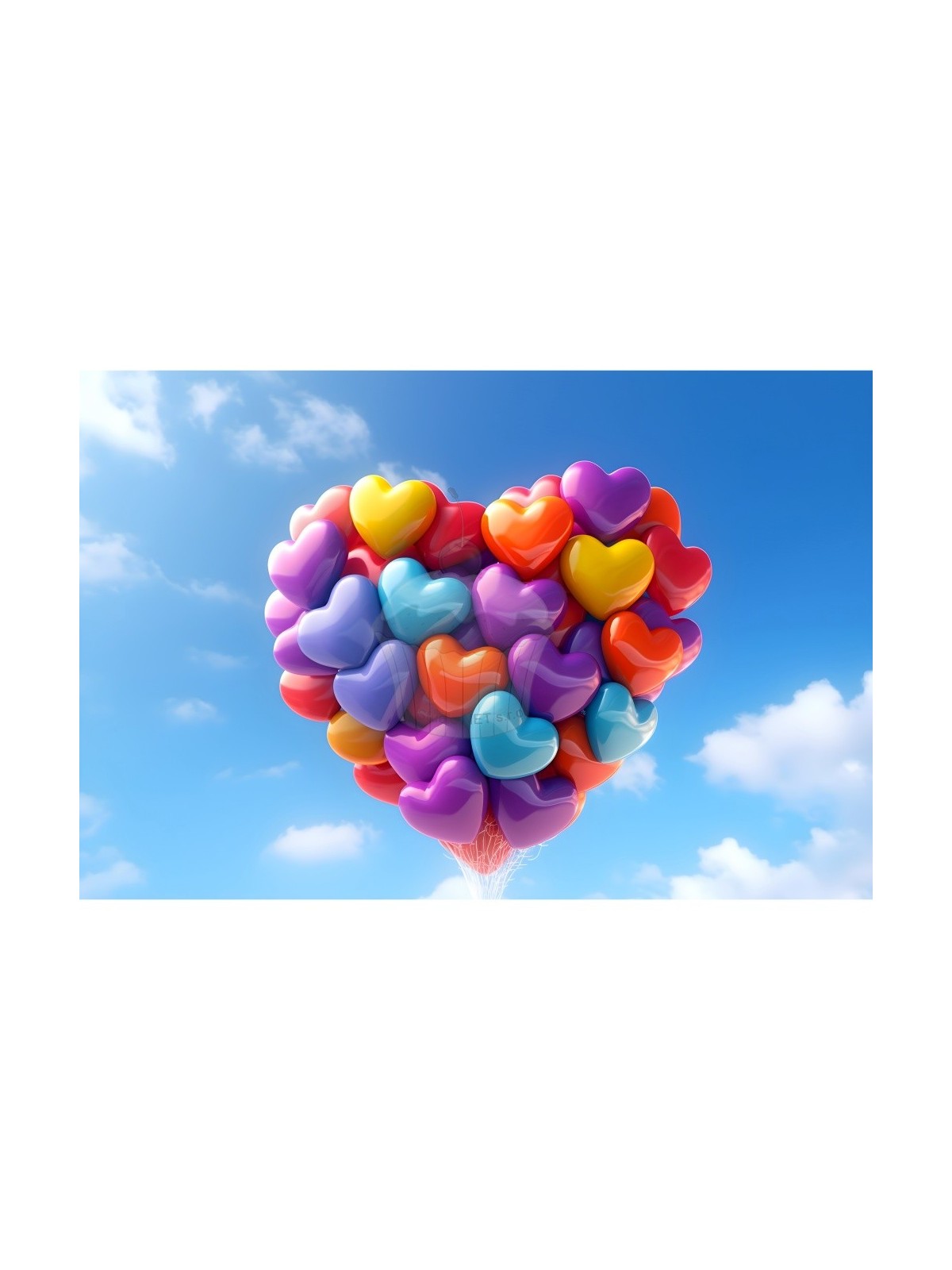Esspapier "Luftballon-Herzen" - A4