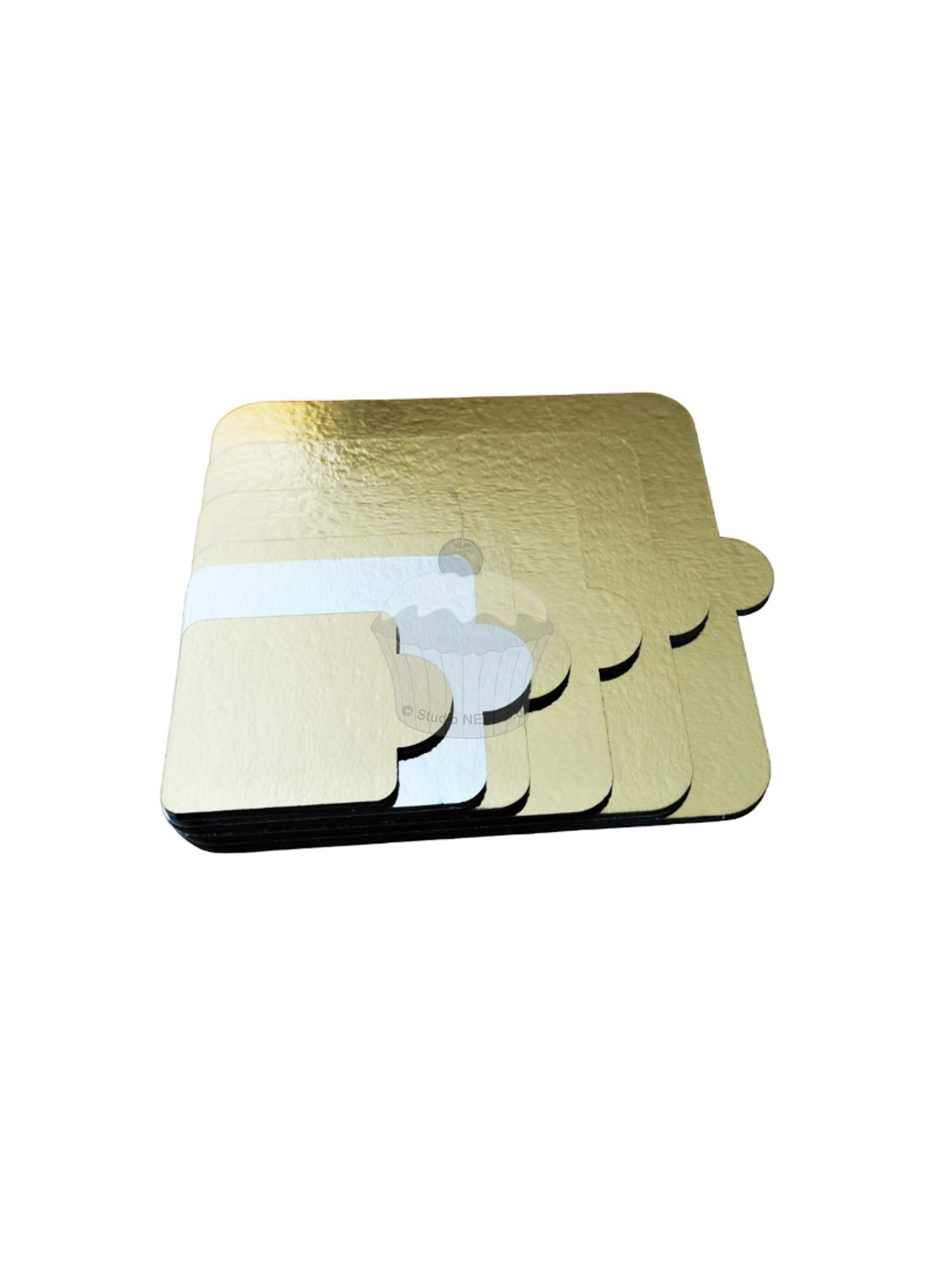Square pad on monoportion gold / silver - 10 pcs