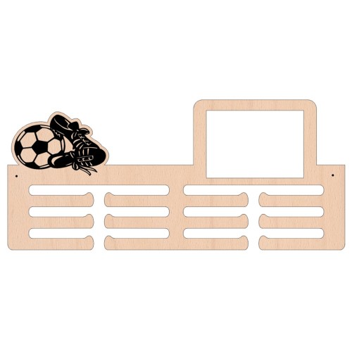 Wooden medal hanger - Football 3