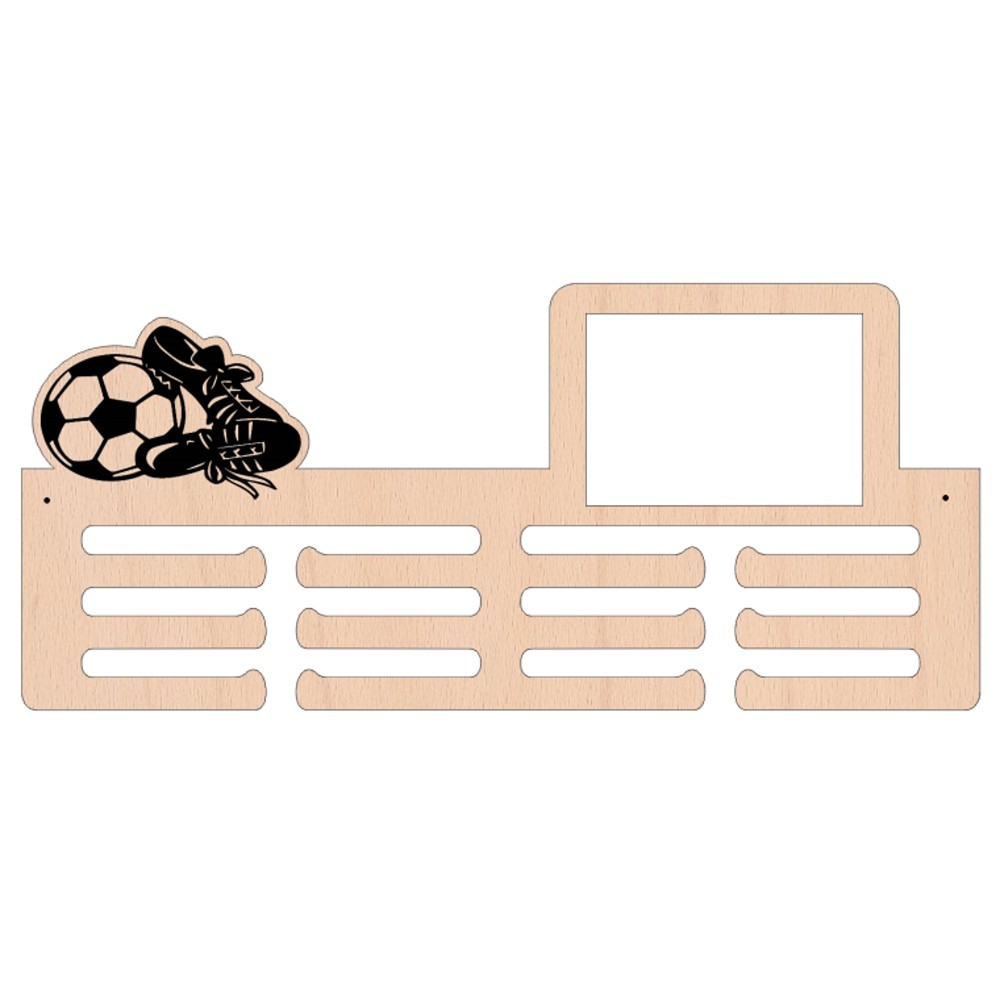 Wooden medal hanger - Football 3