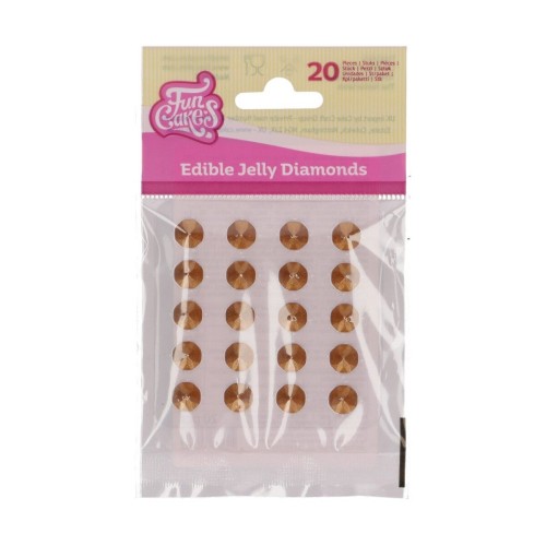 FunCakes - Edible Golden Jelly Diamonds 10mm