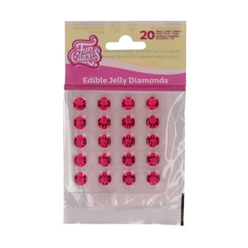 FunCakes – Rose essbare Jelly-Diamanten, 10 mm