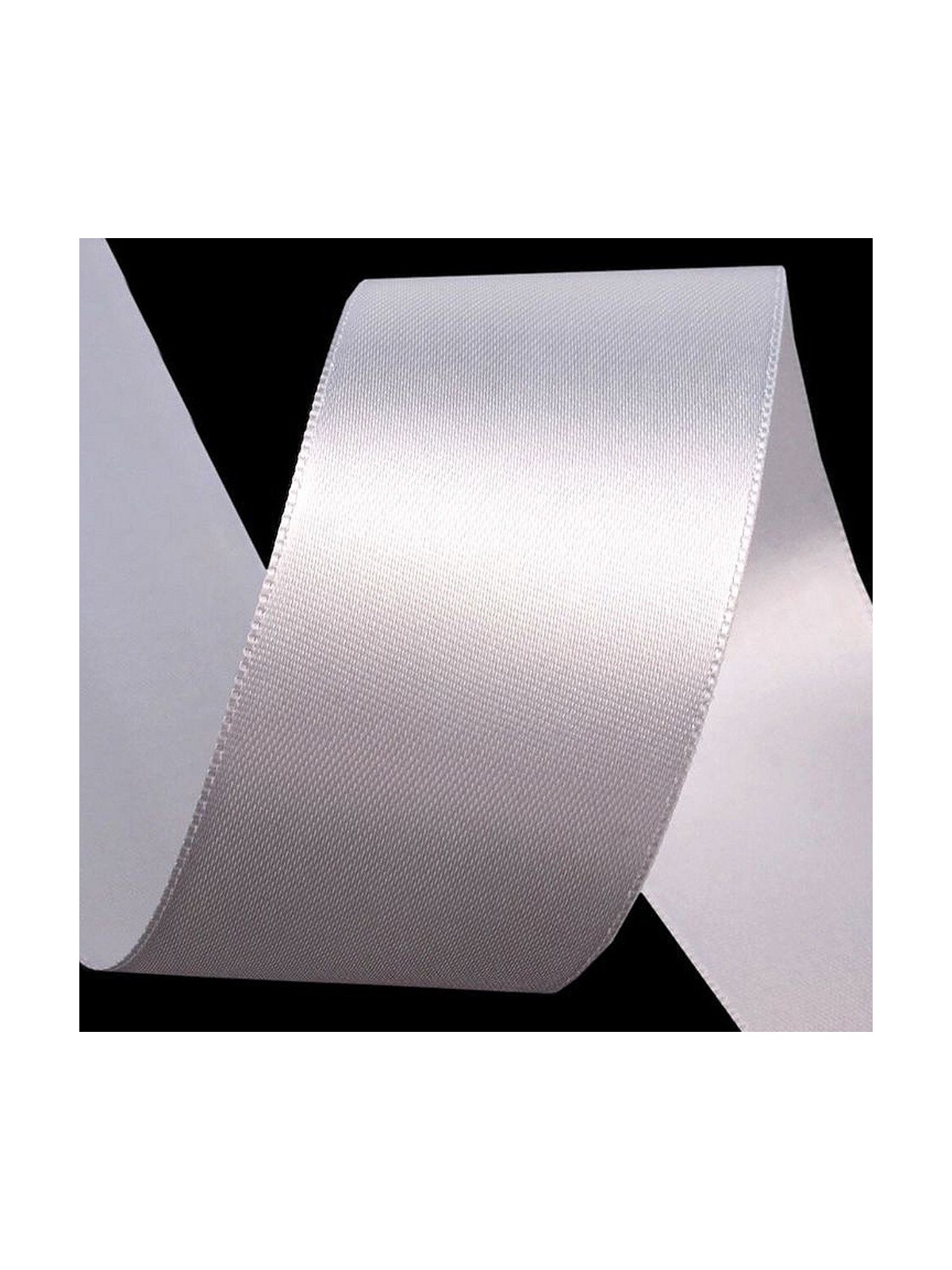 Satin ribbon - white - 5m/ 40mm