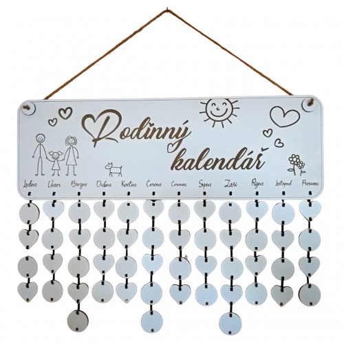 Wooden family wall calendar