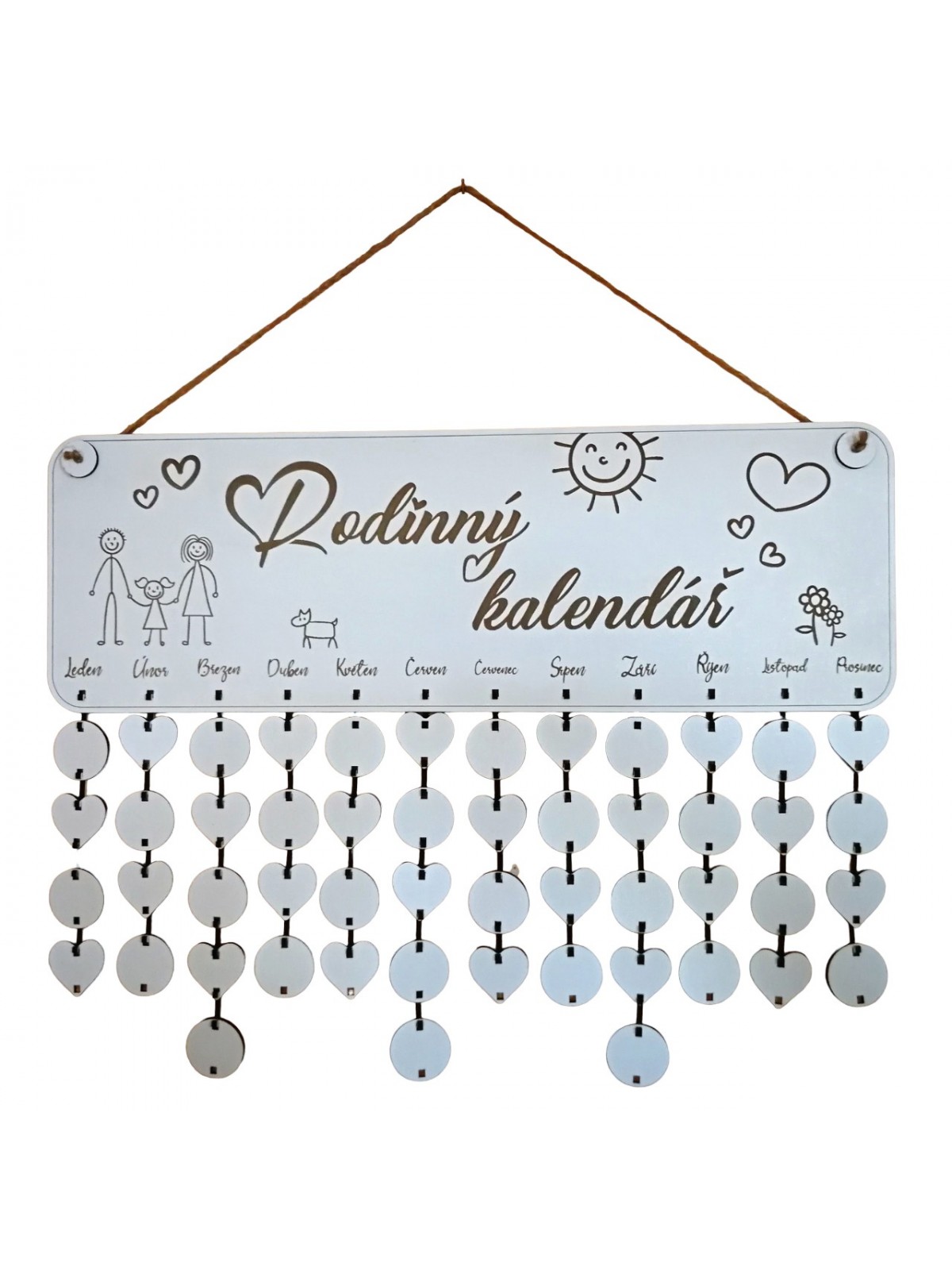 Wooden family wall calendar