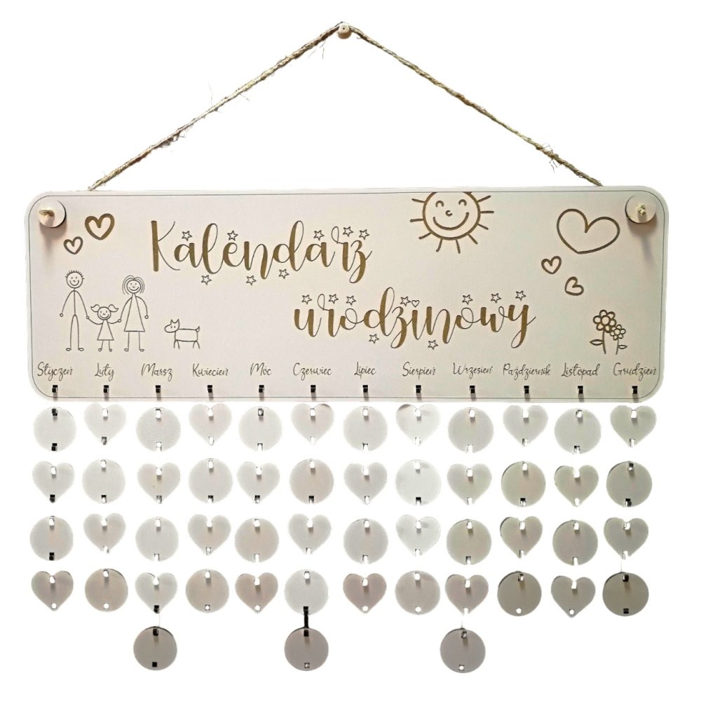 Wooden family wall calendar (PL) 2