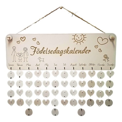 Familienwandkalender aus Holz (SE) 1