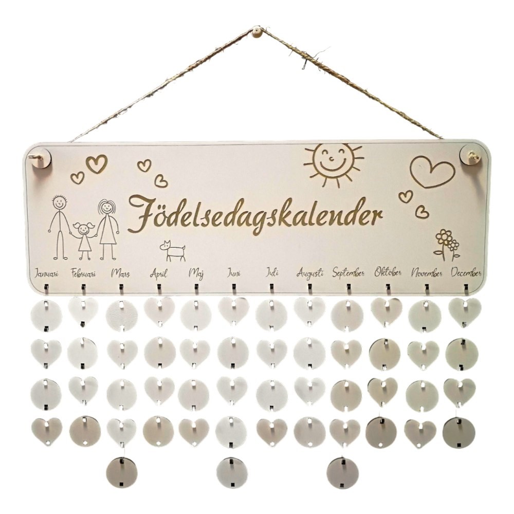 Wooden family wall calendar (SE) 1