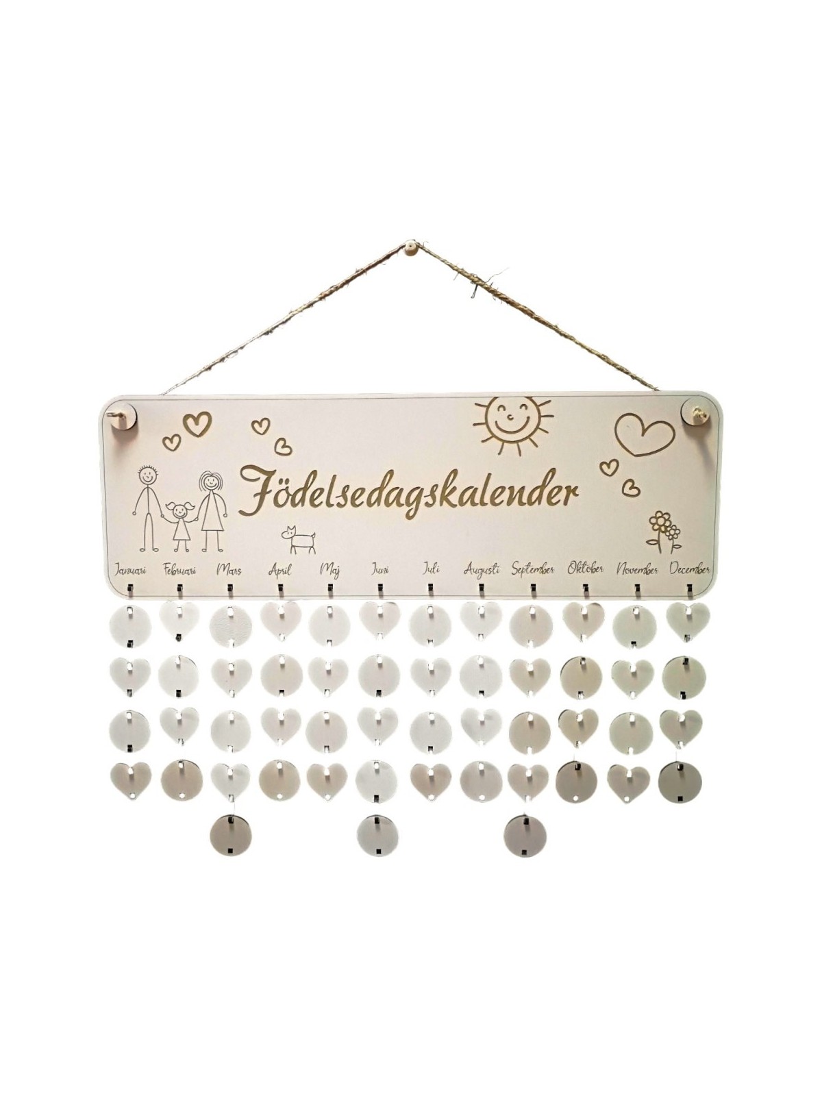 Familienwandkalender aus Holz (SE) 1