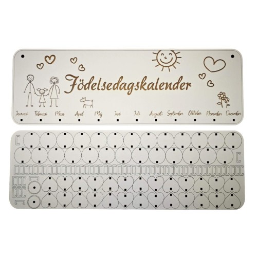 Wooden family wall calendar (SE) 1