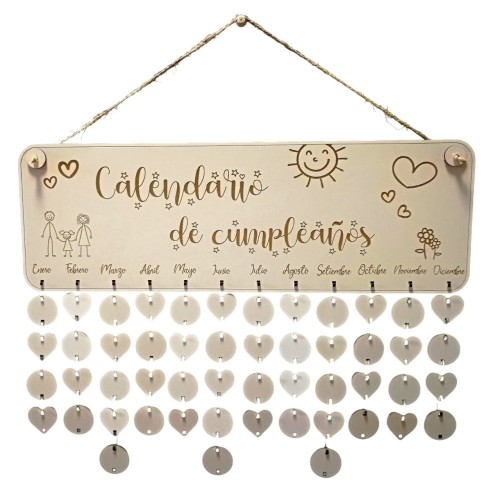 Wooden family wall calendar (FR) 1