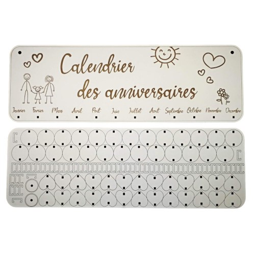 Wooden family wall calendar (FR) 1