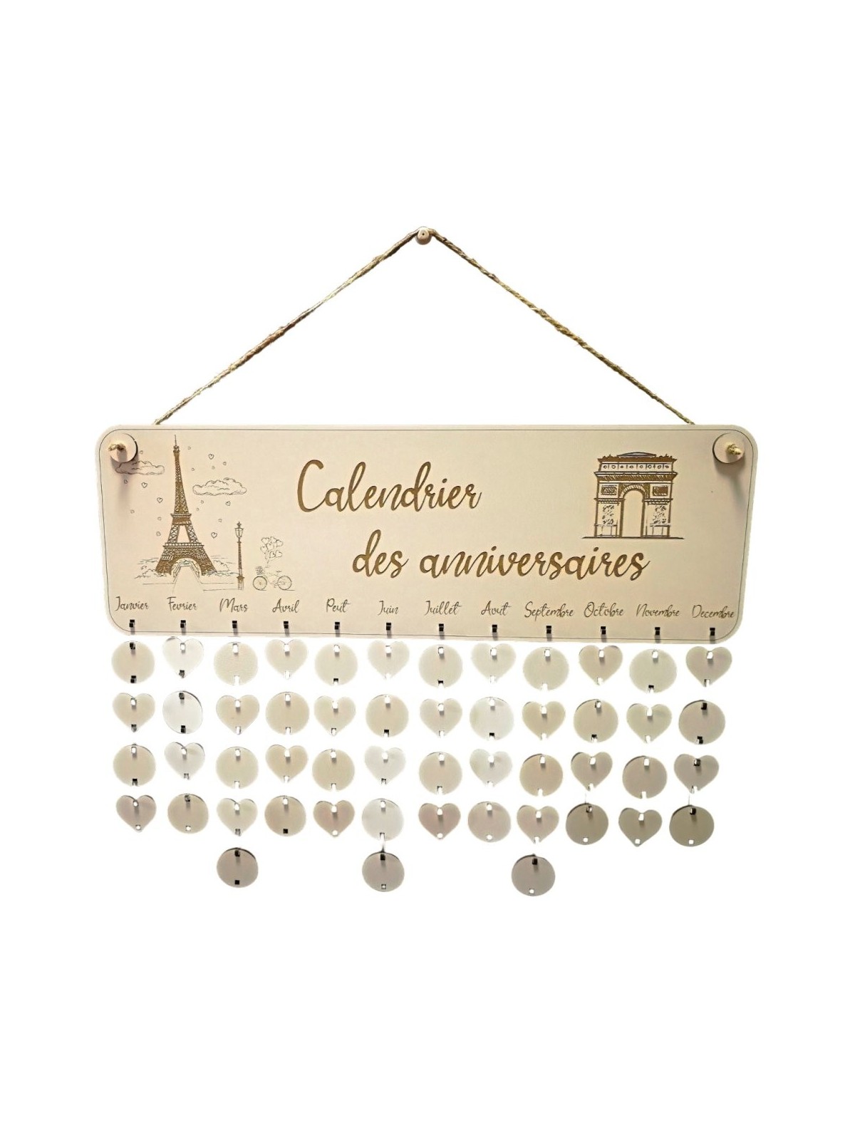 Wooden family wall calendar (FR) 2