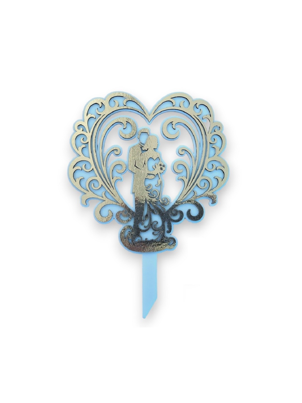 Cake topper - Wedding heart XL gold