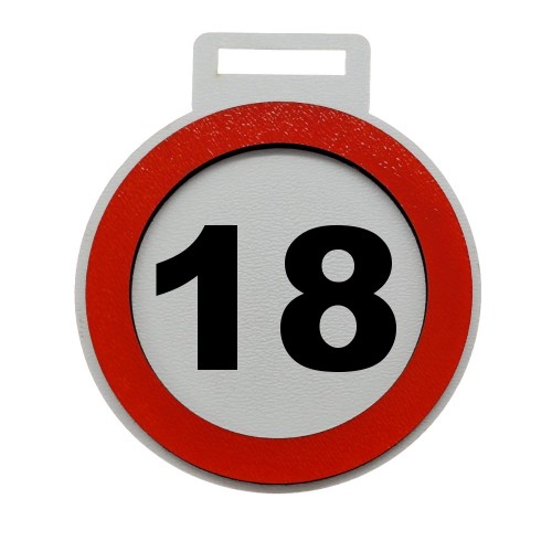 Birthday medal - tag with number and text