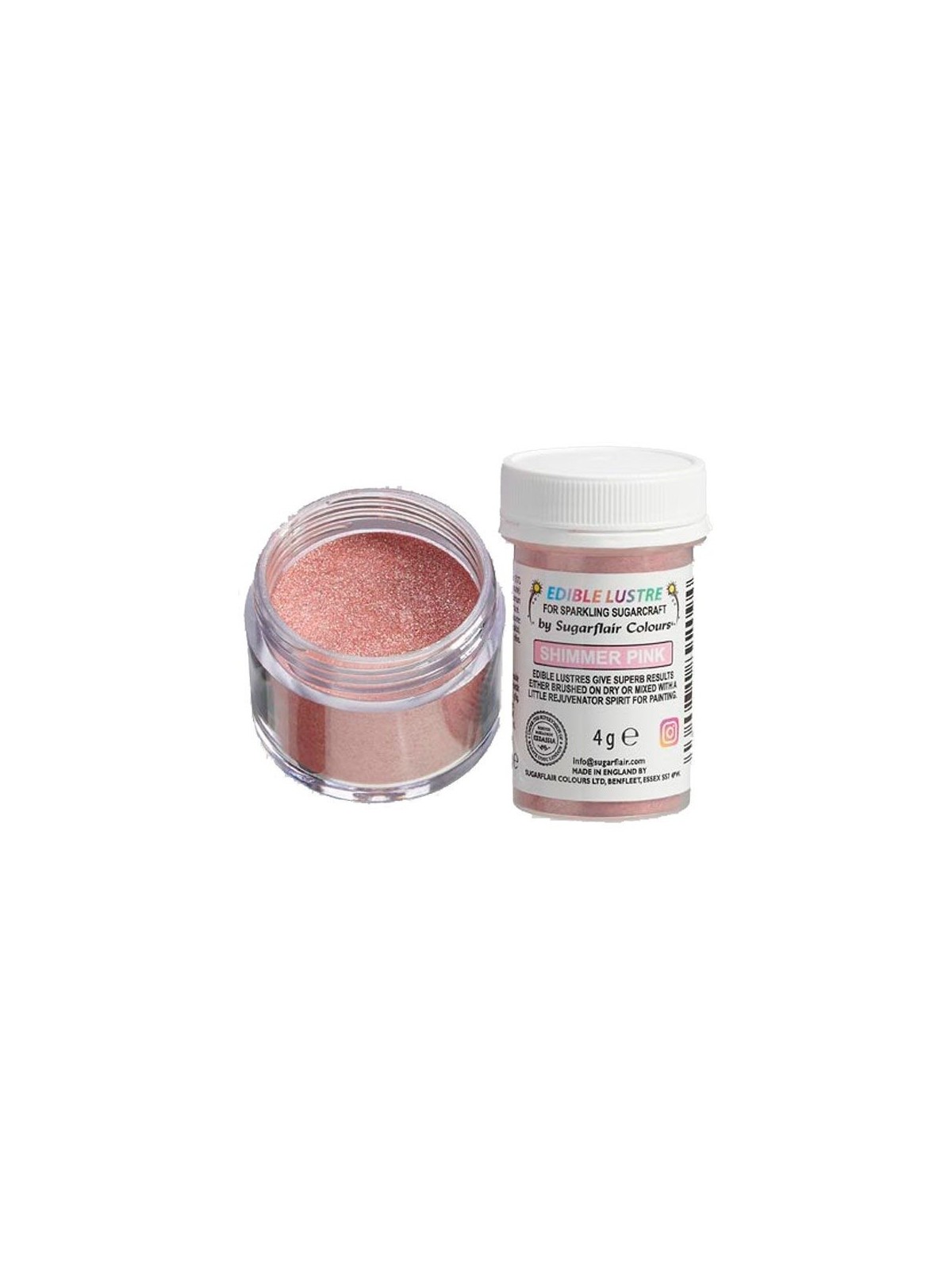 Sugarflair edible pearlescent powder color - pink - Shimmer pink 4g