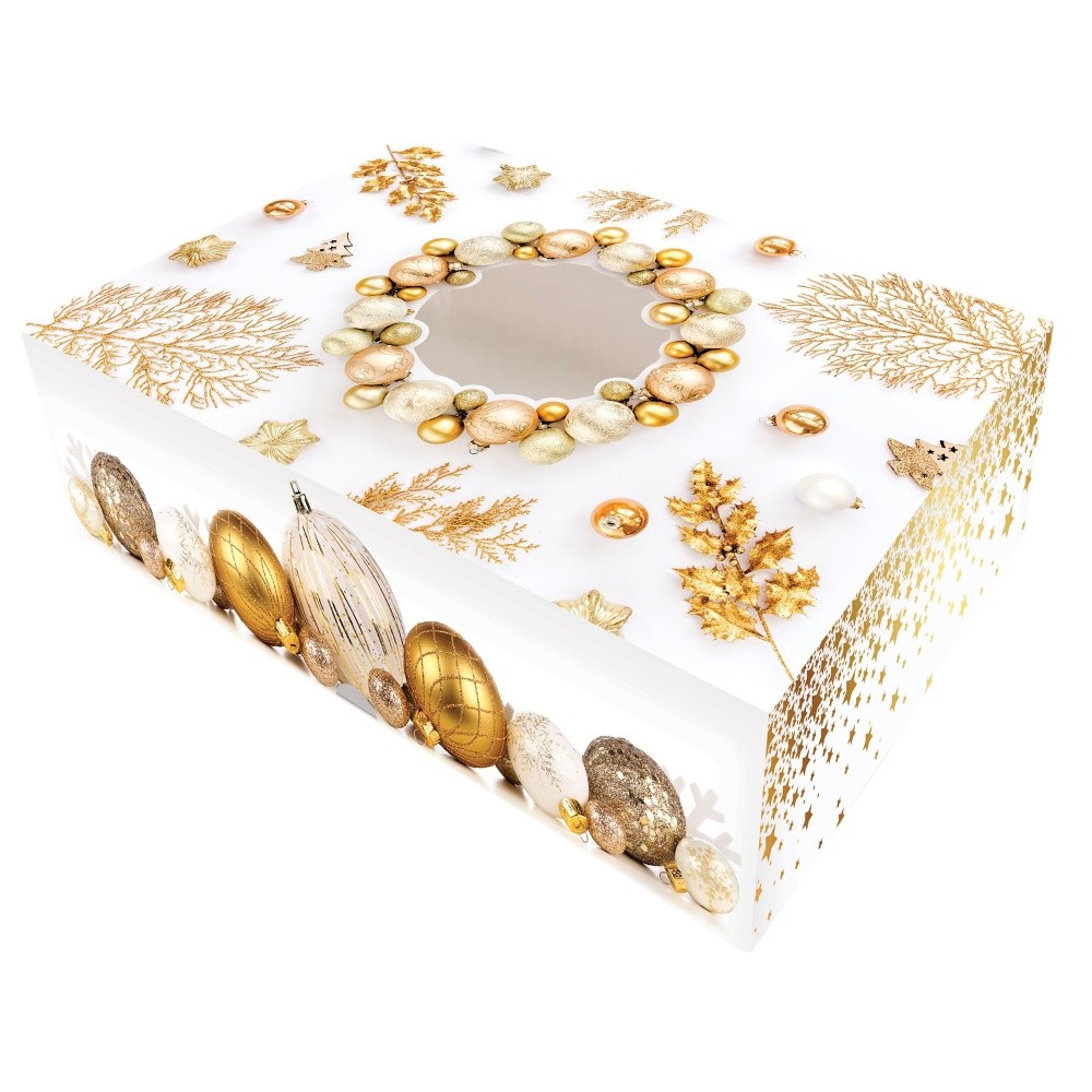 Cookie box - Christmas gold - 22 x 15 x 5cm