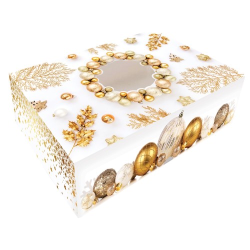 Cookie box - Christmas gold - 22 x 15 x 5cm