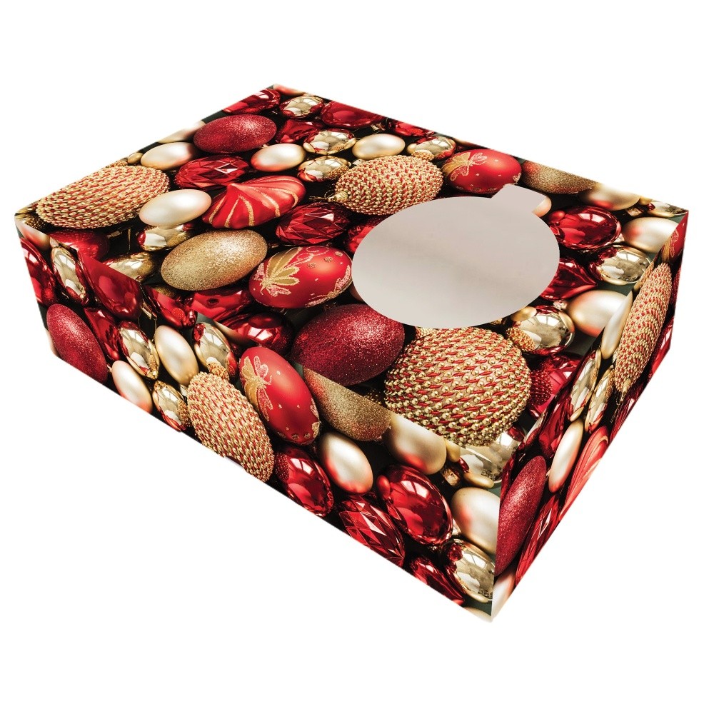 Boxen für Weihnachtsgebäck - Weihnachtsrot – 25 x 15 x 7 cm