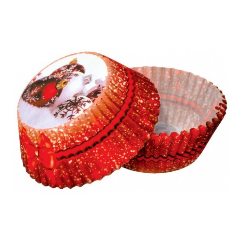 Baking cups - Christmas - red Christmas ornaments - 50 pcs