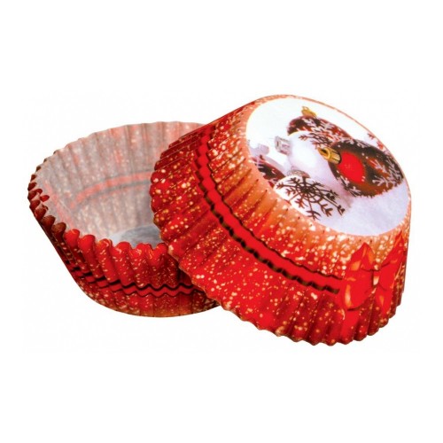 Pastry baskets - Christmas - red decorations - 50pcs.