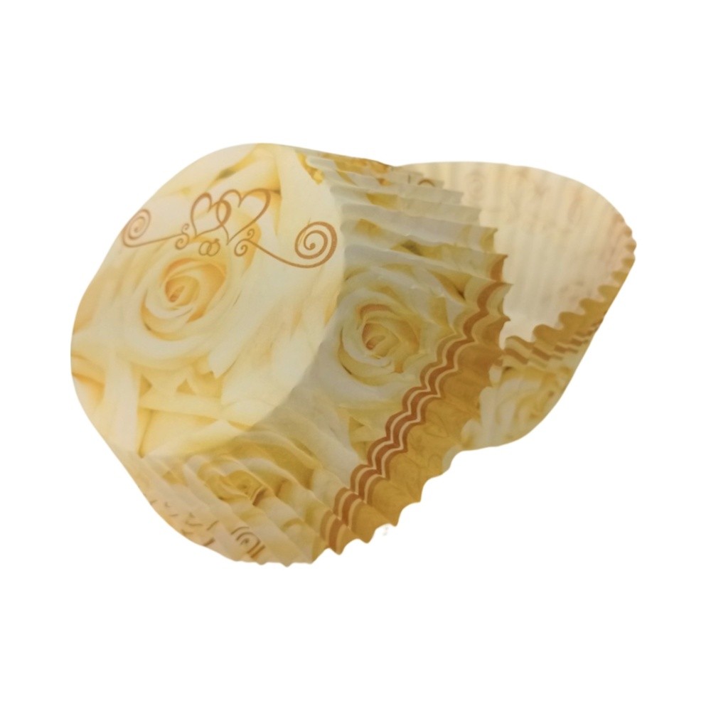 Baking Cups - Hochzeit - cremefarbene Rosen - 50 Stk